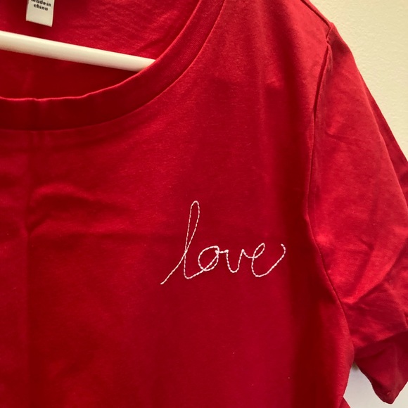 NWOT Elle Moss Short Sleeve Love T-shirt L - Picture 4 of 7